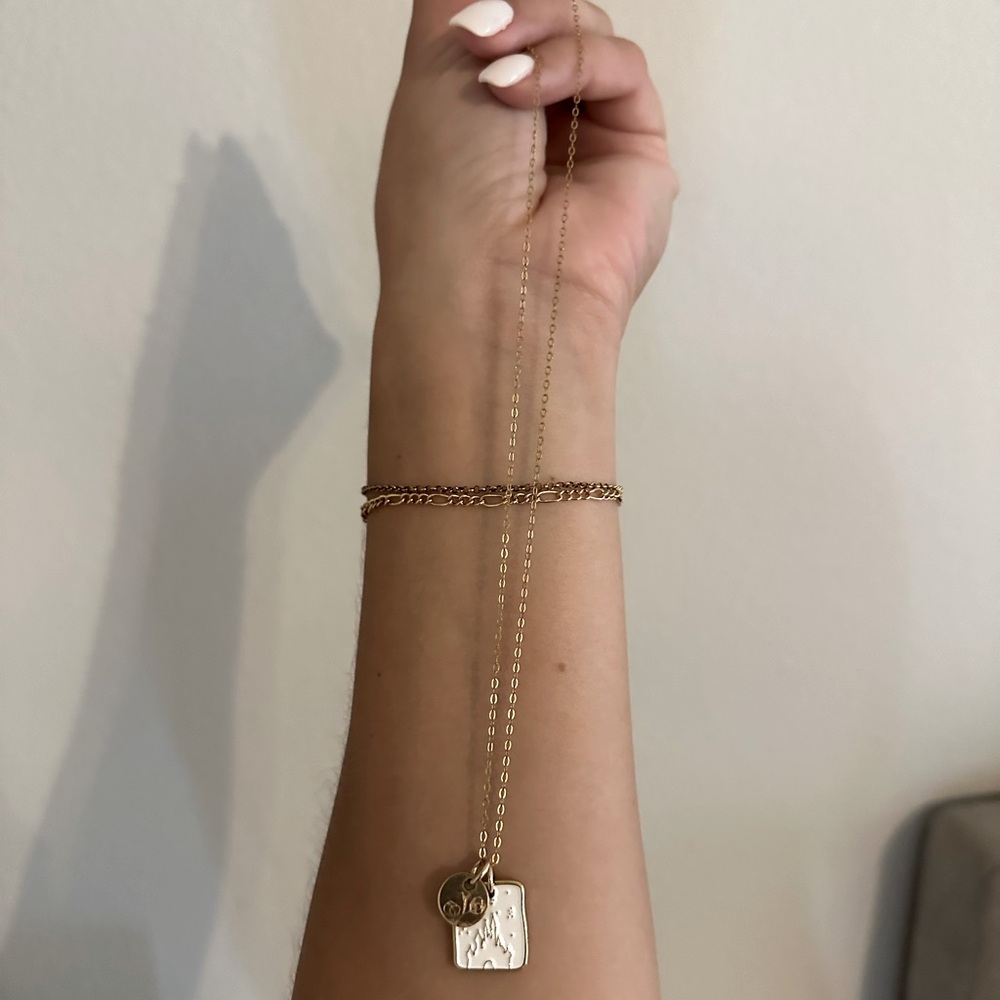 Disney Castle Pendant Gold Necklace